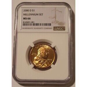 2000 D Native American Sacagawea Dollar MS66 NGC
